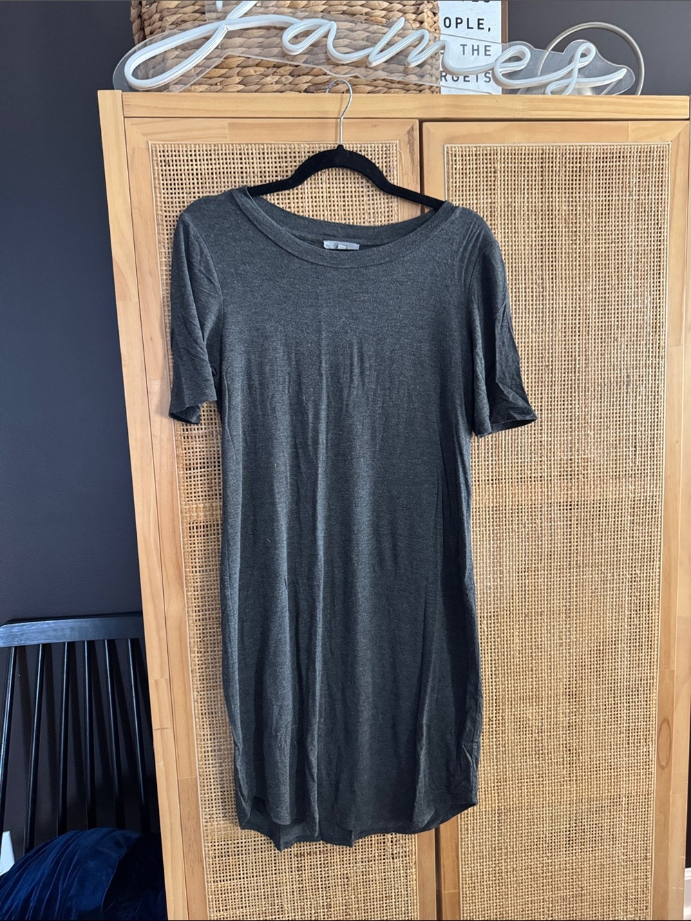 Dalia Charcoal Midi T-Shirt Dress